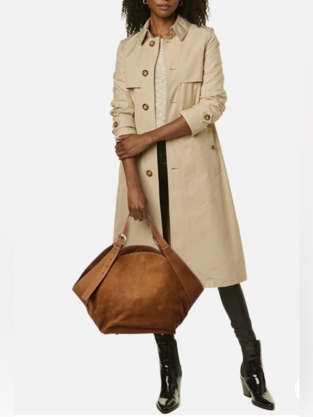 J.MCLAUGHLIN Jade Suede Tote Cognac Brown